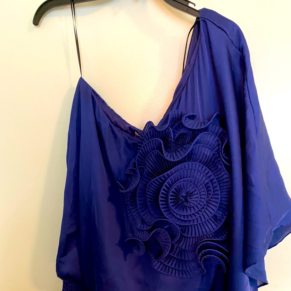 Arden B One Sleeve Royal Blue Top